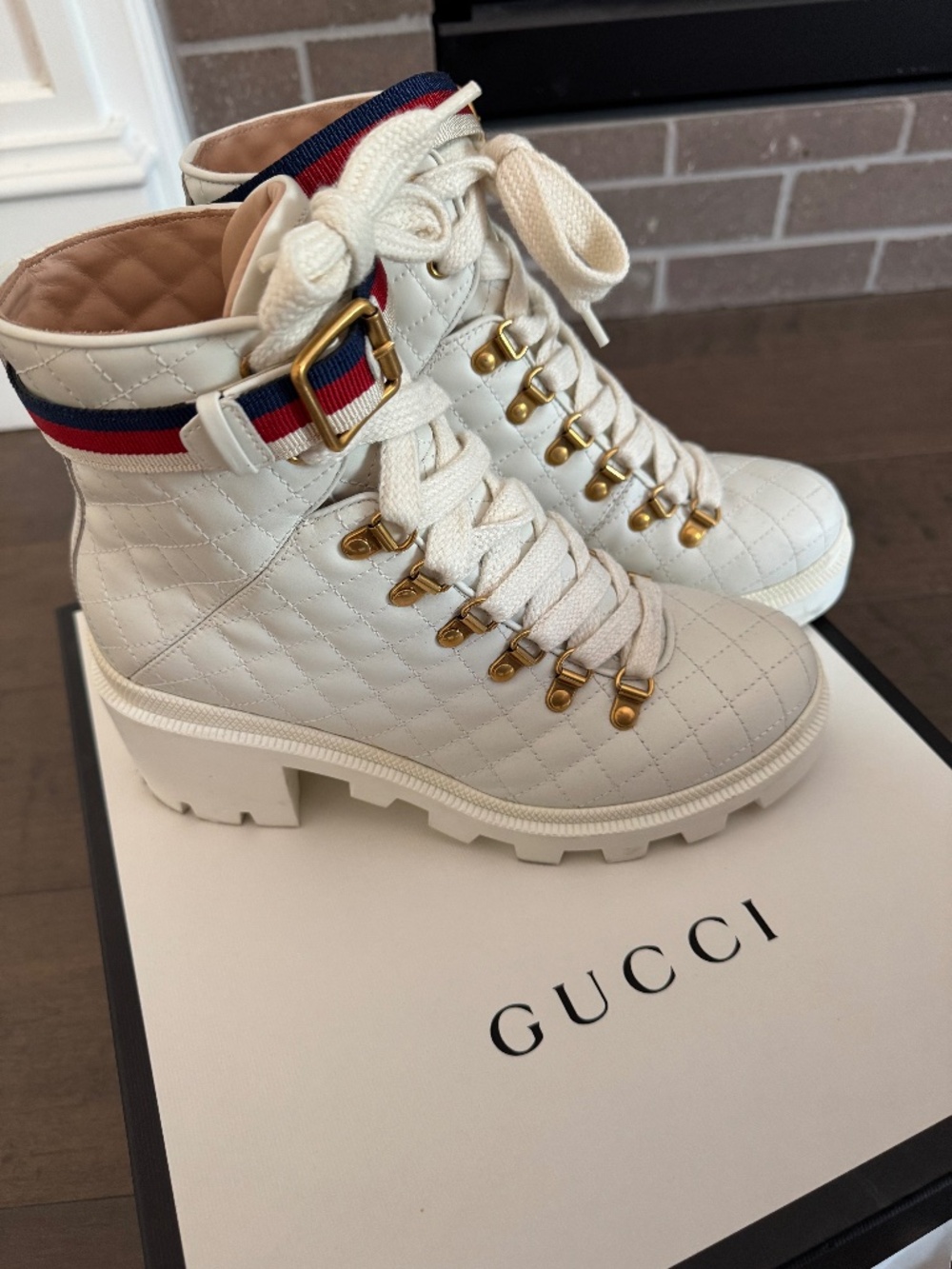 Gucci Sylvie Hiking Boots -  Size 38.5